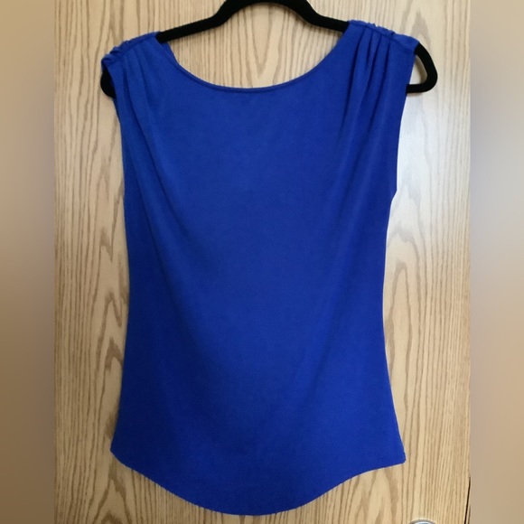 🍉Jockey person to person top, royal blue, draped neck line, ruching soft XXS EUC - Picture 2 of 6